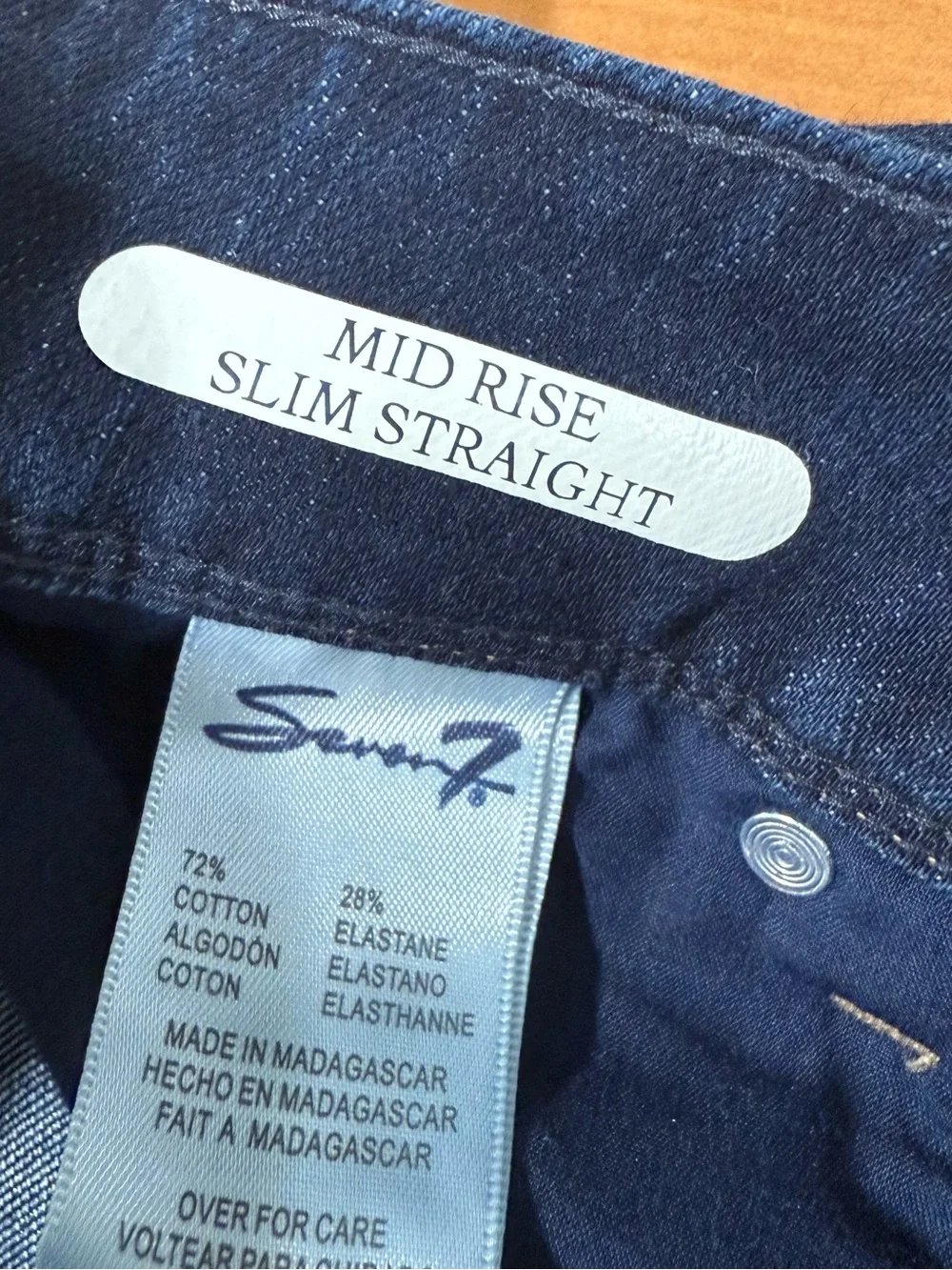 Seven7  Straight Indigo Blue Jeans